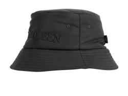 Alexander McQueen Padded Logo Bucket Hat, Poly, Black, Sz S, 3*